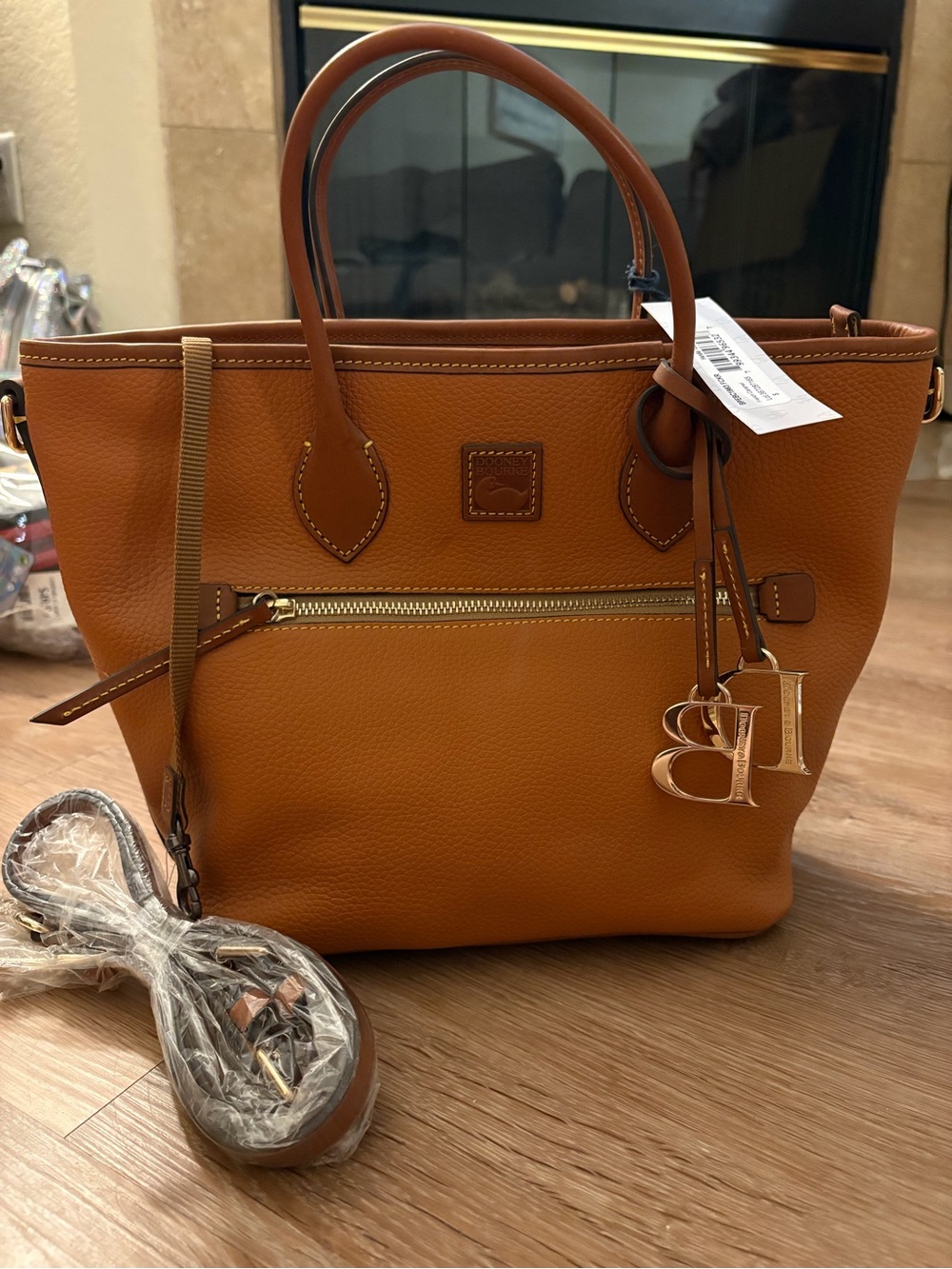 Dooney & Bourke Tan Leather Tote with Gold Hardware